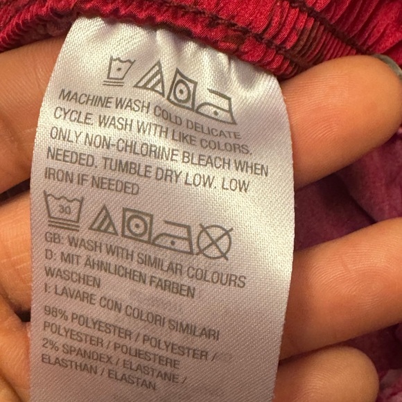 Breezies Red and Pink Patterned Intimates Pajama Pants Sz Medium - Picture 3 of 4